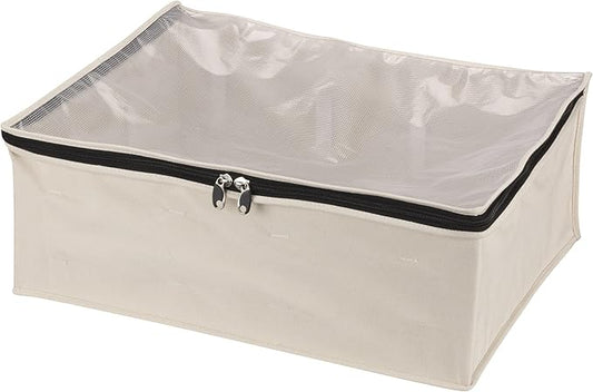 Household Essentials 3364-1 Cotton Canvas Blanket Storage Bags | Natural, Off-White