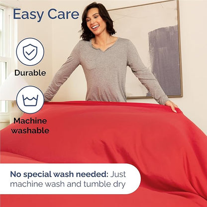 Full Size 4 Piece Sheet Set - Comfy Breathable & Cooling Bed Sheets Set - Hotel Luxury Bedding for Women, Men, Kids, Teens, Boys and Girls - Deep Pockets, Ultra-Soft & Wrinkle Free - Oeko-Tex - Red