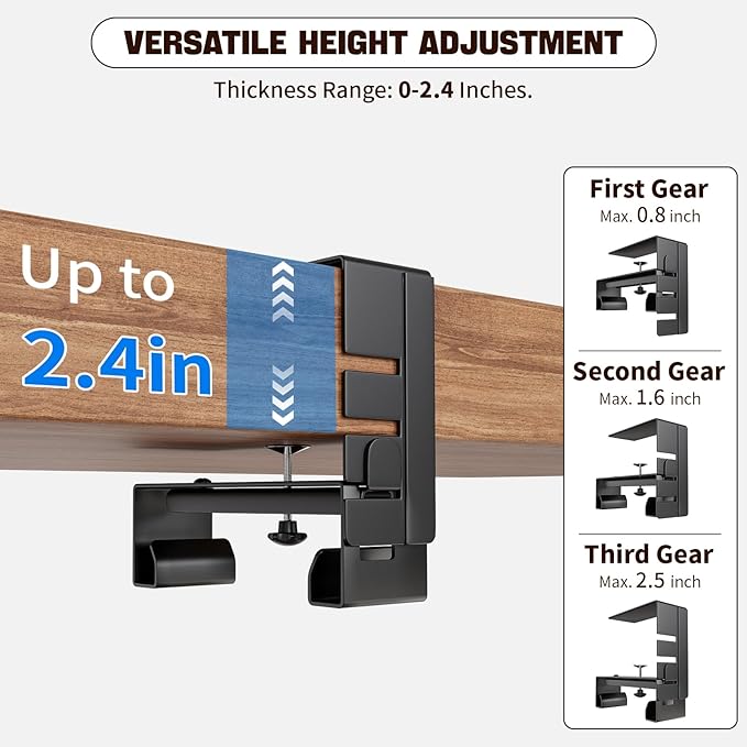 No Drill Under Desk Cable Management Tray, Nonkky Cable Management Under Desk, 40.2" Fabric Cord Hider - Clamp/Screw Mount, Cord Organizer for Office, Home - Supports Up to 40lbs