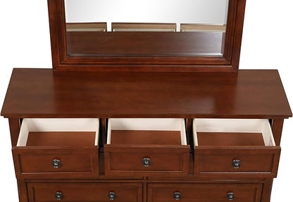Compact Cherry Dresser, Small Space Furniture with 4 Drawers and Durable Finish for Apartment