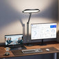 Premium LED Desk Lamp for Home Office – Eye-Caring Double Side Light with Knob Remote, Stepless Dimming & Color, Memory, Metal Table Lamp for Zoom, Studying, Video Conference, Flicker-Free, Glare-Free