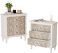 COSIEST Bedside Table Set of 2, Wood Nightstand 3 Drawers, Farmhouse End Table with Storage, Dresser with Drawers for Bedroom, Living Room