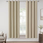 ChrisDowa 100% Blackout Tan Solid Curtains 72 Inches Long 2 Panels for Bedroom Living Room,Farmhouse Room Darkening Thermal Insulated Soundproof Grommet Top Window Treatment Drapes,52x72