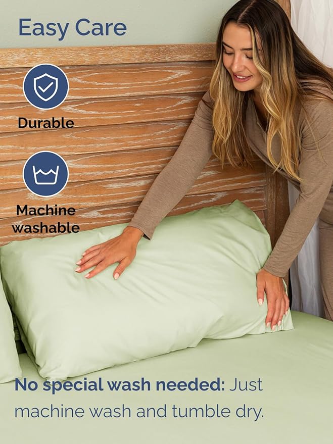 Extra Deep Cal King Sheet Set - 6 Piece Breathable and Cooling Sheets - Hotel Luxury Bed Sheets Set - Easy Fit - Soft, Wrinkle Free and Comfy Sheets Set - Light Sage Sheet Set with Extra Deep Pockets