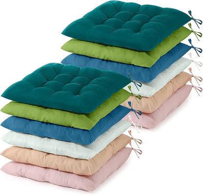 Geetery 12 Pcs Floor Pillows for Classroom Bulk Square Seating Cushions for Floor Chair School Kindergarten Reading Corner, 15.7'' Large Thick Meditation Cushions Yoga Nursery Daycare (Pastel Color)