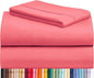 LuxClub 3 PC Twin Sheet Set, Deep Pockets Wrinkle Free Cooling Bed Sheets Hotel Bedding for Women, Men, Kids & Teens, Includes 1 Fitted Sheet, 1 Flat Sheet and 1 Pillowcase-Silky Soft Vermilion