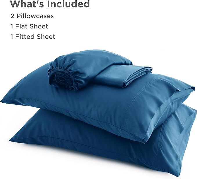 Bedsure Full Size Bed Sheets, Cooling Sheets, Rayon Derived from Bamboo, Breathable & Soft, Deep Pocket Up to 16 Inches, Hotel Luxury Silky Bedding for Hot Sleepers, Teal