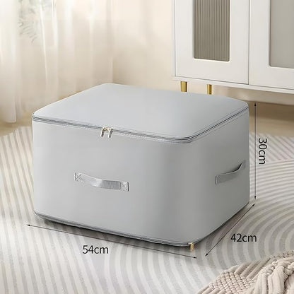 Ultra Space Saving Self Compression Organizer, 2025 New Large Capacity Storage Bag, Self Compression Heavy Duty Organizer for Comforters Blanket Bedding Duvet (Gray, Thin Version, X-Large, 21x17x24in)