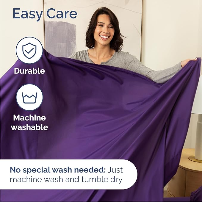 Cal King 6 Piece Sheet Set - Cooling, Comfy & Breathable - Hotel Luxury Bedding, Includes Fitted Sheet for Women, Men, Kids & Teens - 1 Flat, 1 Fitted Sheet, 4 Pillowcases with Deep Pockets - Purple