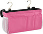KOPIRIT Neon Rose Red Bedside Caddy Storage Bag Bedside Organizer for Dorm Room Top Bunk Bed Hanging Bag Bedside Shelf 6 Pockets with Hooks for Magazine Water Bottle Holder