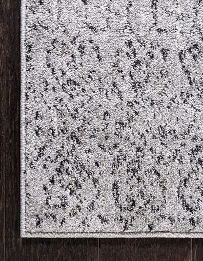Unique Loom Del Mar Collection Area Rug - Jennifer (6' 1" Square, Gray/ Black)