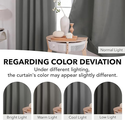 Deconovo Blackout Curtain Panels Window Draperies Rod Pocket/Back Tab Curtains Thermal Insulated Blackout Curtains for Bedroom 52Wx84L Inch Light Grey 2 Panels