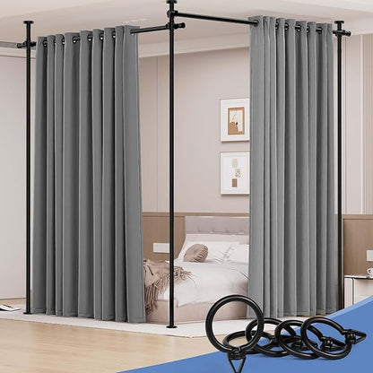 Room Divider Folding Privacy Screens with Wheels, 6FT Tall Divider for Room Separation, Movable Room Partitons and Dividers, Indoor Room Dividers Panel with Fabric (Black, 1 Panel-114‘’)