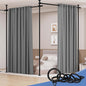 Room Divider Folding Privacy Screens with Wheels, 6FT Tall Divider for Room Separation, Movable Room Partitons and Dividers, Indoor Room Dividers Panel with Fabric (Black, 1 Panel-114‘’)