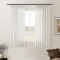 Cream Ivory Pinch Pleat Linen Short Curtains 54 Inch Long for Kitchen Pleated Hooks Rings Back Tab Light Filtering Boho Farmhouse Semi Sheer 54 Inch Curtain for Dining Room Bedroom Small Window