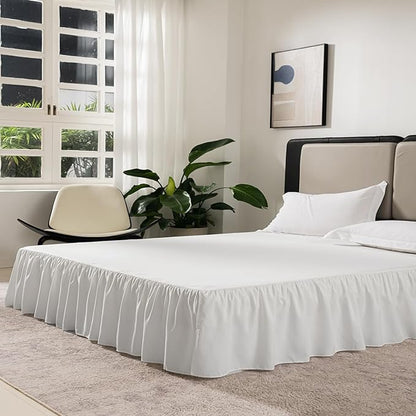 TSUTOMI Ivory Bed Skirt Twin Size Ruffled Bed Skirt with Split Corners, Twin Bed Skirt 12 Inch Drop, Twin Size Bed Skirt Ivory for Ruffled Bed Skirt with Split Corners, Bed Skirt Twin Size