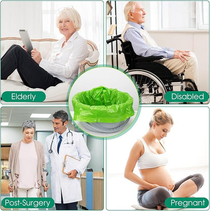 BOOWOO Bedside Commode Liners, 100 Leakproof Toilet Liners for Bedside Commode, Scented Adult Potty Chair Liners, Commode Liners for Commode Chair, Bedpan, Bucket Toilet (100 Bags Only)