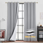 RYB HOME Soundproof & Dust Particle Filtering Curtains Blackout Window Treatment for Bedroom Living Room Divider Nursery Daytime Sleeping Patio Door, Silver Grey, W52 x L 102 inch, 2 Panels