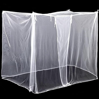 4 Corners Mosquito Net for Mosquiteros para Camas Bed Canopies Netting Bed Drapes Rectangular Mosquito Mesh for Camping Home Outdoor Travel(White,L75 X W47 X H59 Inch,1 Opening)