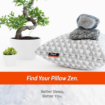 Layla Sleep, Adjustable Fill Kapok Pillow, Luxurious Cooling Pillow, King (Single), Supportive for Head and Neck, Fully Adjustable, Natural Material That is Light and Airy. Sleep Better-Kapok Pillows