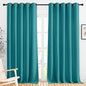 NICETOWN Peacock Teal Blackout Living Room Curtains, Grommet Thermal Curtains Room Darkening Window Treatment Sound Reducing for Bedroom, 2 Panels, W66 x L102
