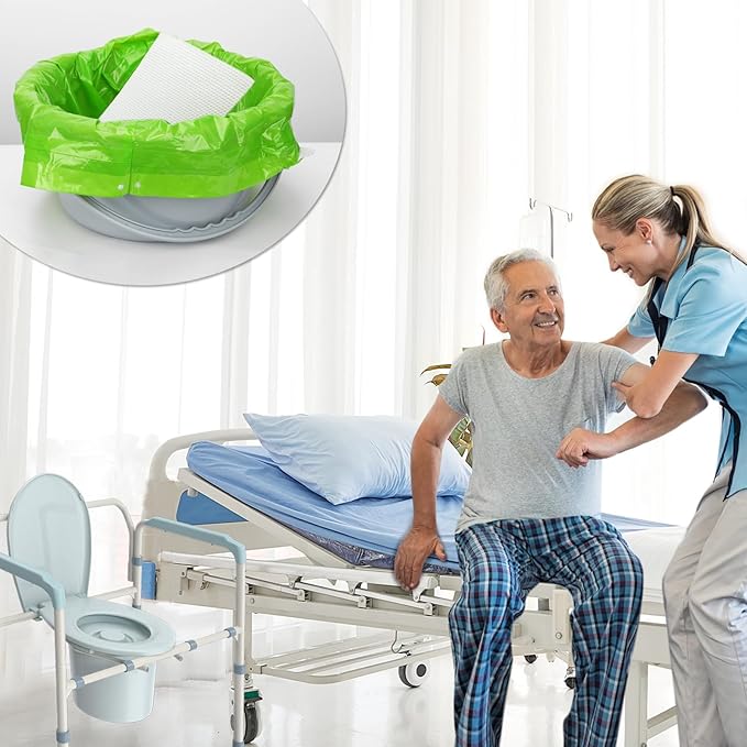 BOOWOO Commode Absorbent Pads, 90 Disposable Commode Pads for Commode Liners, Commode Liner Pads for Commode Chair, Bedpan, Bucket Toilet (90 Pads Only)