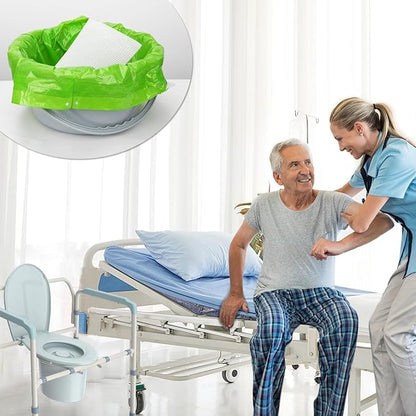 BOOWOO Commode Absorbent Pads, 90 Disposable Commode Pads for Commode Liners, Commode Liner Pads for Commode Chair, Bedpan, Bucket Toilet (90 Pads Only)