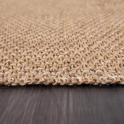 Easy Jute Runner Rug 2x7 Indoor Outdoor Natural Rugs Solid Fiber Rug Woven Area Rug Boho Easy Clean Inside Carpet for Living Room Bedroom Dining Room Hallway or Outdoor Patio Porch (2 X 7 Natural)