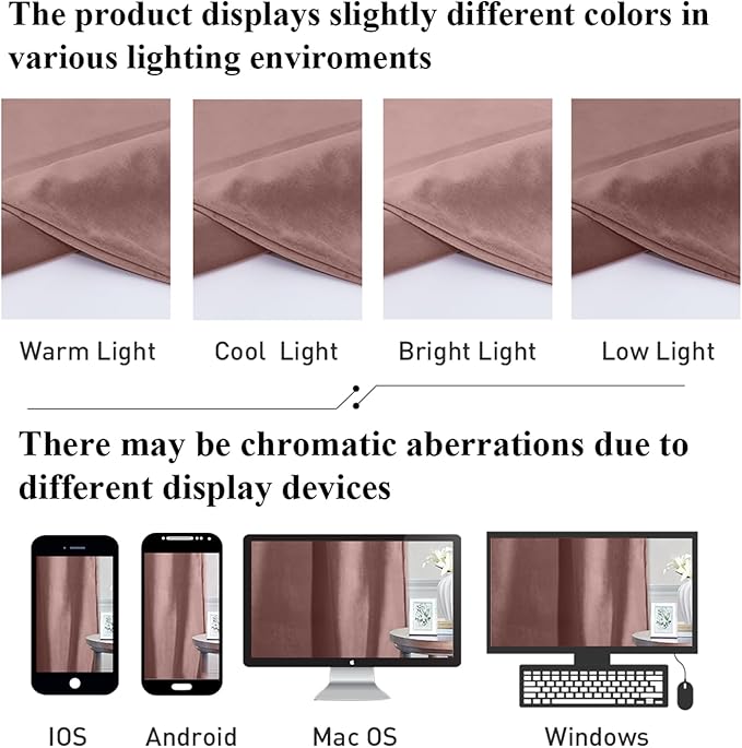 StangH Mauve Rose Velvet Curtains for Bedroom, Nursery Girls Home Decor Room Darkening Thermal Insulated Window Door Panels for All Seasons Living Room, W52 x L90, 2 Panels