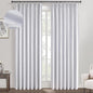 Topfinel White Extra Long Total Blackout Linen Curtains 108 Inches Long for Living Room Large Window with Hooks Rings, Pinch Pleated Cold Blocking Acoustic Heavy Ivory Track Curtains 2 Panels 9 FT