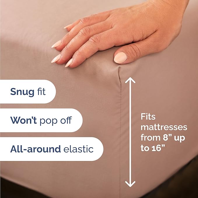 Twin 4 Piece Sheet Set - Cooling, Comfy & Breathable - Hotel Luxury Bedding, Includes Fitted Sheet for Women, Men, Kids and Teens - 1 Flat, 1 Fitted Sheet, 2 Pillowcases with Deep Pockets - Mauve