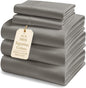 LANE LINEN 100% Egyptian Cotton Split King Sheets for Adjustable Beds - 1000 Thread Count, Soft & Comfy Sateen Weave Naturally Cooling Breathable Oeko Tex Certified Bed Sheets-Charcoal