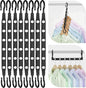 Space Saving Hangers for 48 Clothes, Reinforced Collapsible Hangers with 360° Swivel Hook, Hanger Hooks Space Saver for Closet Organizers and Storage, Dorm Room Essentials, Fully Assembled, Black
