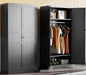 SISESOL Metal Wardrobe Cabinet with Hanging Rod,Black Armoire Wardrobe Closet,Metal Clothing Storage Cabinet with Adjustable Shelves and Doors,72" Cloth Storage Cabinets for Home,Living/Laundry Room