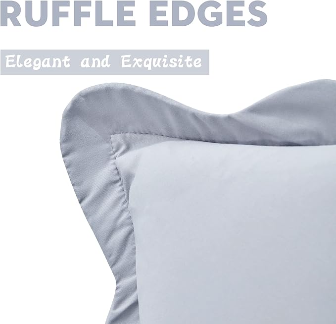 CHIXIN Microfiber King Pillow Shams Set of 2 - Decorative Pillow Covers - Dark Grey - Size (20" x 36")