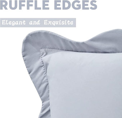 CHIXIN Microfiber King Pillow Shams Set of 2 - Decorative Pillow Covers - Dark Grey - Size (20" x 36")