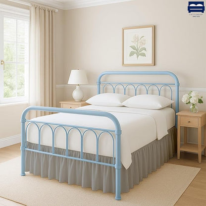 Ruffled Bed Skirt with Split Corners-Dust Ruffle - 12" Drop 100% Microfiber Soft,Sheen & Luxurious Look - Bed Skirts (Light Grey -Full)