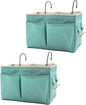 Someteth 2-Pack Bedside Caddy Bedside Hanging Storage Basket Multi-Function Organizer Caddy for Bunk and Hospital Beds Dorm Rooms Bed Rails, Can be Placed Glasses Books Mobile Phones（2pcs Green）