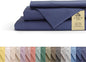 Linen Home 100% Cotton Percale Sheets Queen Size, Dark Blue, Deep Pocket, 4 Pieces Set - 1 Flat, 1 Deep Pocket Fitted Sheet and 2 Pillowcases, Crisp Cool and Strong Bed Linen