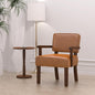 Accent Chair, PU Leather Living Room Chairs Oversized with Soft Seat and Armrests, Armchair for Bedroom, Dinning, Reading, Waiting Rooms (Leather Brown)