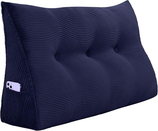 WOWMAX Triangular Headboard Pillow Twin Bed Wedge Pillow for Headboard Large Bolster Pillow for Bed Wedge Pillow Headboard Daybed Pillows with Removable Cover, Corduroy(100% Cotton)