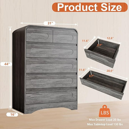 4 Piece Bedroom Set, Dresser and Nightstand Sets, Including Modern Wooden Large 9 Drawers Dresser and Tall 6 Drawer Dressers & Night Stand Set of 2 for Bedroom, Grey