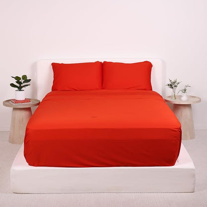 THE LAD COLLECTIVE 2.0 Bedding Set - 4 Piece Sheet & Pillow Case Set, Custom Blend, Soft, Comfortable, Temperature Regulating, & Easy-to-Use - (King, Sedona)