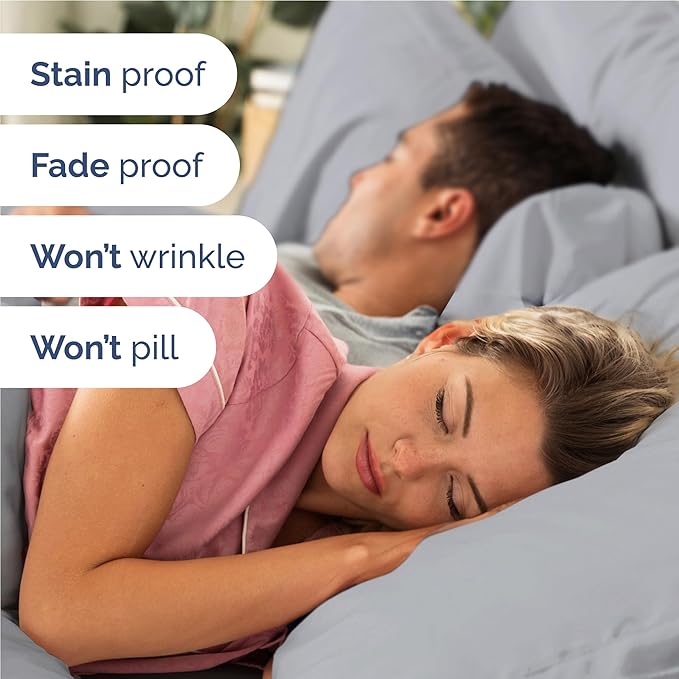 Twin XL 4 Piece Sheet Set - Cooling, Comfy & Breathable - Hotel Luxury Bedding, Includes Fitted Sheet for Women, Men, Kids & Teens - 1 Flat, 1 Fitted Sheet, 2 Pillowcases w/Deep Pockets - Steel Blue