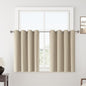 ChrisDowa 100% Blackout Natural Solid Solid Curtains 45 Inches Long 2 Panels for Bedroom Living Room,Farmhouse Room Darkening Thermal Insulated Soundproof Grommet Top Window Treatment Drapes,52x45