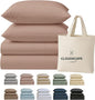 Cloud Scape Linen 100% Egyptian Cotton Sheets Full Size, 4 Pieces Luxury Bedding Set, 400 Thread Count,Hotel Quality, Silky Soft, Deep Pockets up to 17, Sepia Rose