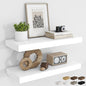 RICHFOCUS 24Inch Floating Shelves for Wall 2 Pack Shelves for Bedroom|Kitchen|Bathroom Wall Mounted Rustic Wood Floating Shelf with Invisible Brackets for Books|Storage|Decor, White