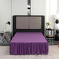 Bed Skirt Queen Size Ruffled Bed Skirt with Split Corners, 14 Inch Drop Dust Ruffle Bed Skirts with Platform, Gathered Style, 100% Microfiber, Grape