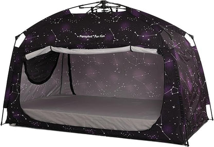 Indoor Instant Privacy Bed Tent for Sleeping,Quick Set-up Bed Canopies,Portable Bed Drapes with Large Space and 3 Doors (Starry, Full)