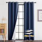 RYB HOME PM 2.5 Filter Curtains for Living Room/Bedroom, Soundproof Blackout Large Window Curtains for Dust Sandstorms Smog Pollen Odor Filtering, Navy Blue, W42 x L84 inch, 2 Panels